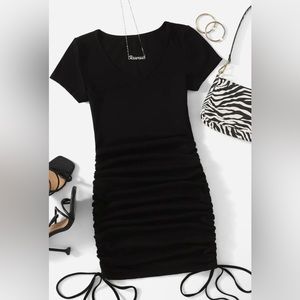 Black short sleeve dress